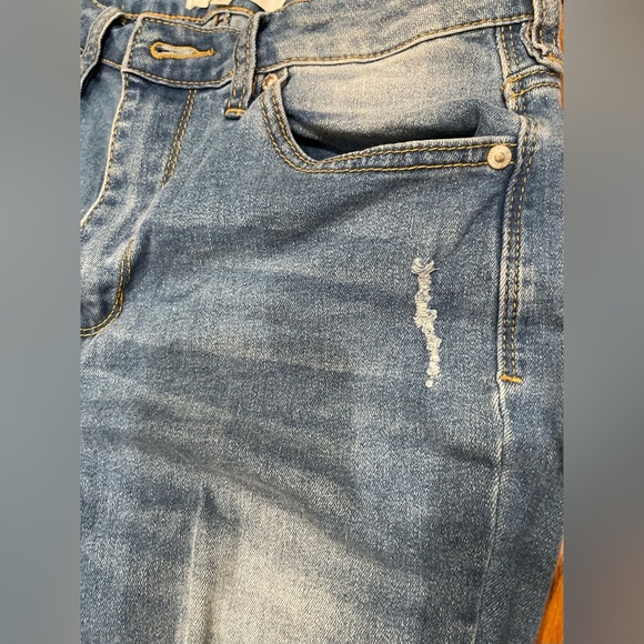 Almost Famous Distressed Blue Flare Jeans - Picture 7 of 10